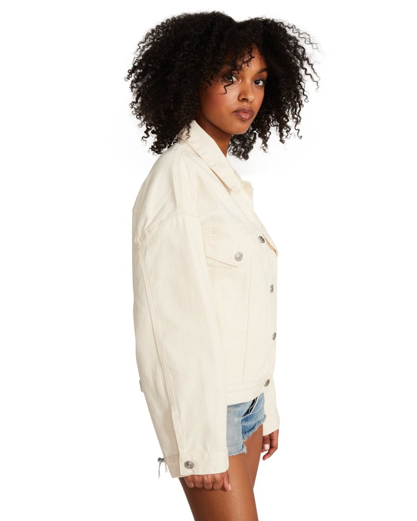 Chaquetas Steve Madden Sienna Denim Mujer Creme | ES ZMSE82